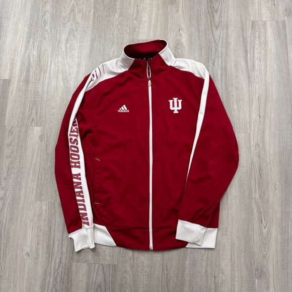 Adidas Indiana Hoosiers Full Zip Track Jacket Men's Medium Red IU Sweatshirt - Picture 1 of 9